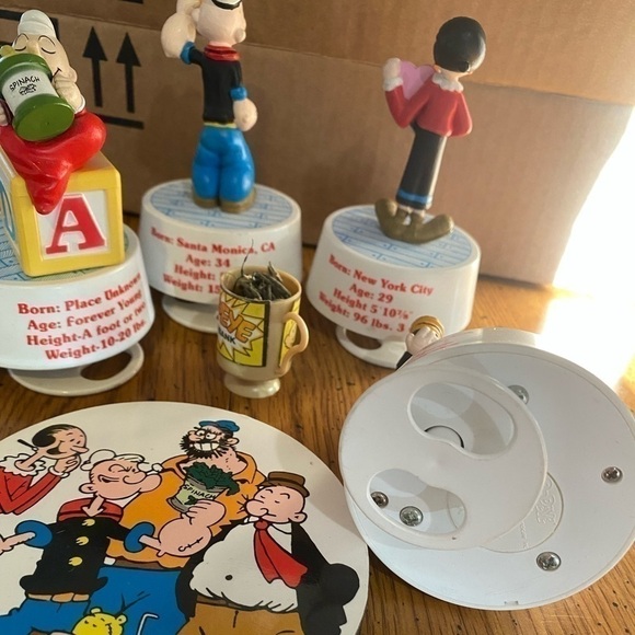 Popeye music boxes ; plaque and mini mug by 1989 Davidson of Hamilton gifts - Picture 3 of 6